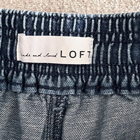 Loft Womens Blue Pull On High-Rise Cut Off Shorts Size‎ S Pockets Raw Hems Soft - Picture 6 of 9